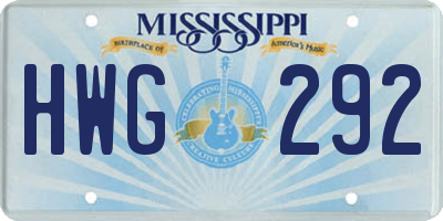 MS license plate HWG292