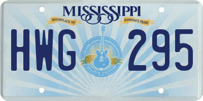 MS license plate HWG295