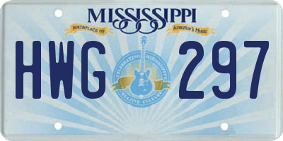 MS license plate HWG297