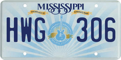 MS license plate HWG306