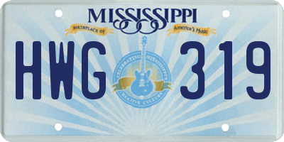MS license plate HWG319