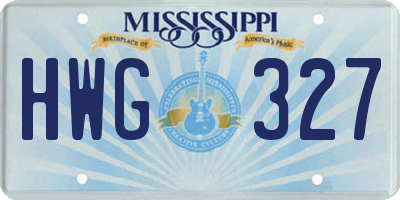 MS license plate HWG327