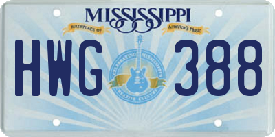 MS license plate HWG388