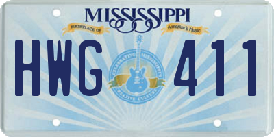 MS license plate HWG411