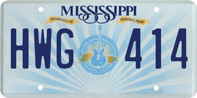 MS license plate HWG414