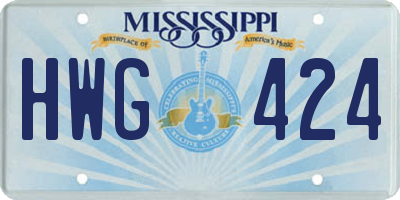 MS license plate HWG424