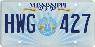 MS license plate HWG427