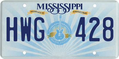 MS license plate HWG428