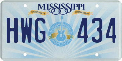 MS license plate HWG434
