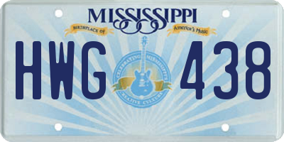 MS license plate HWG438