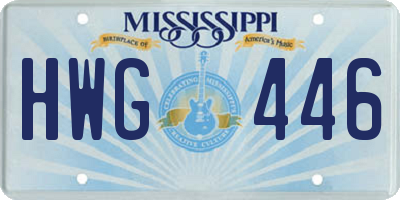 MS license plate HWG446