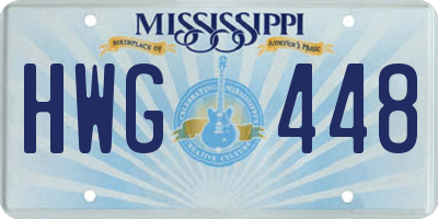 MS license plate HWG448