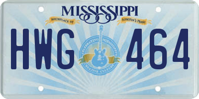 MS license plate HWG464