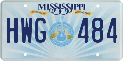 MS license plate HWG484