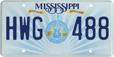 MS license plate HWG488
