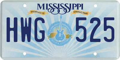 MS license plate HWG525