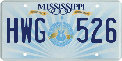 MS license plate HWG526