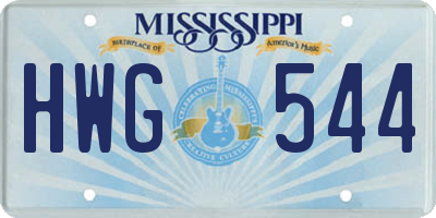 MS license plate HWG544