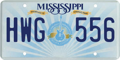 MS license plate HWG556