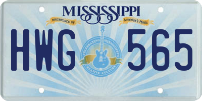 MS license plate HWG565