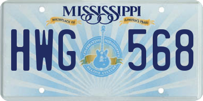 MS license plate HWG568