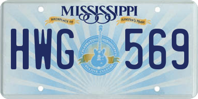 MS license plate HWG569