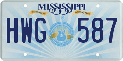 MS license plate HWG587