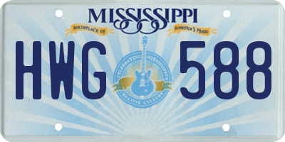 MS license plate HWG588