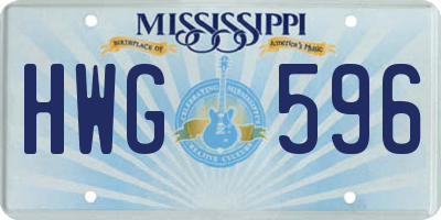 MS license plate HWG596