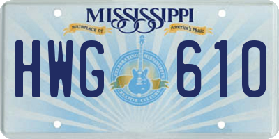 MS license plate HWG610