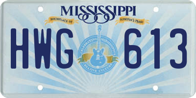MS license plate HWG613