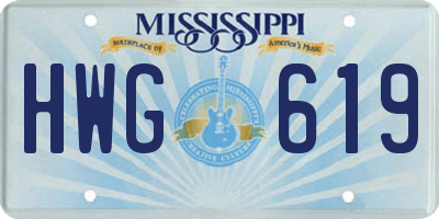 MS license plate HWG619