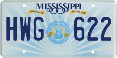 MS license plate HWG622