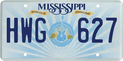 MS license plate HWG627