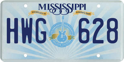 MS license plate HWG628