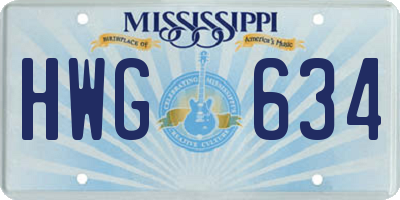MS license plate HWG634