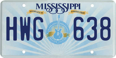 MS license plate HWG638