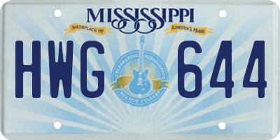 MS license plate HWG644