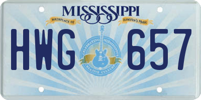 MS license plate HWG657
