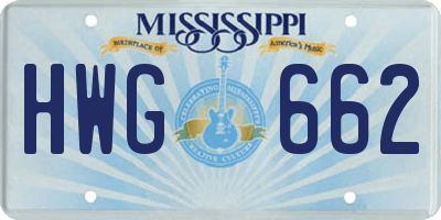 MS license plate HWG662