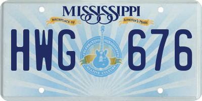 MS license plate HWG676