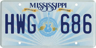 MS license plate HWG686