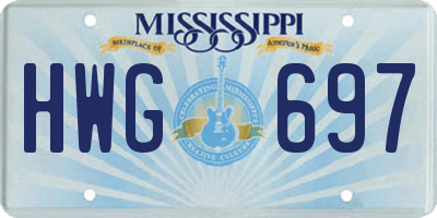 MS license plate HWG697
