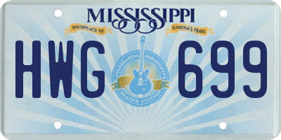 MS license plate HWG699