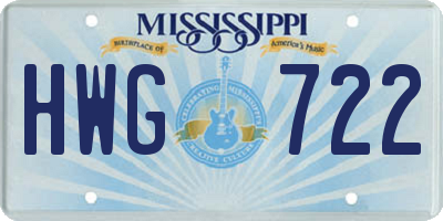MS license plate HWG722