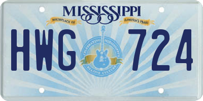 MS license plate HWG724