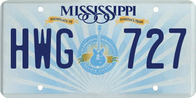 MS license plate HWG727