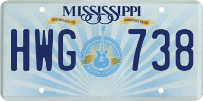 MS license plate HWG738