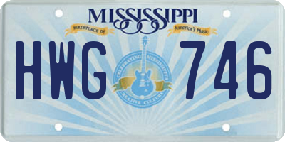 MS license plate HWG746