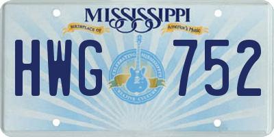 MS license plate HWG752